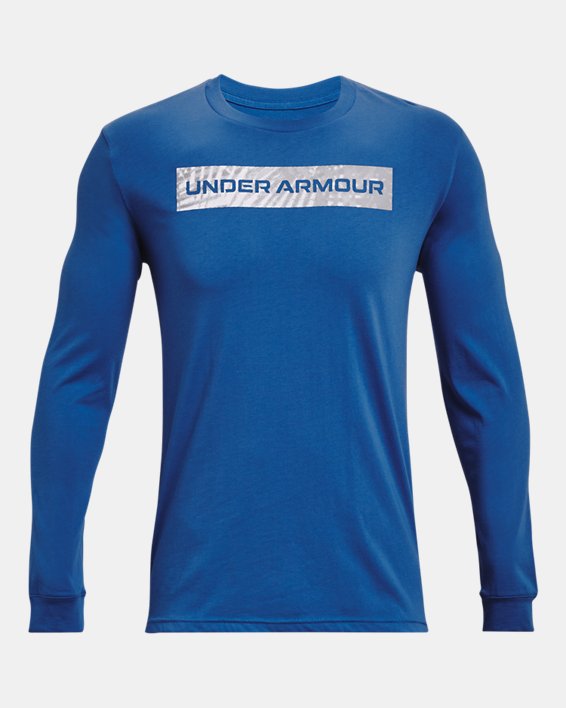 Men's UA Wordmark Sport Palms Short Sleeve, Blue, pdpMainDesktop image number 4